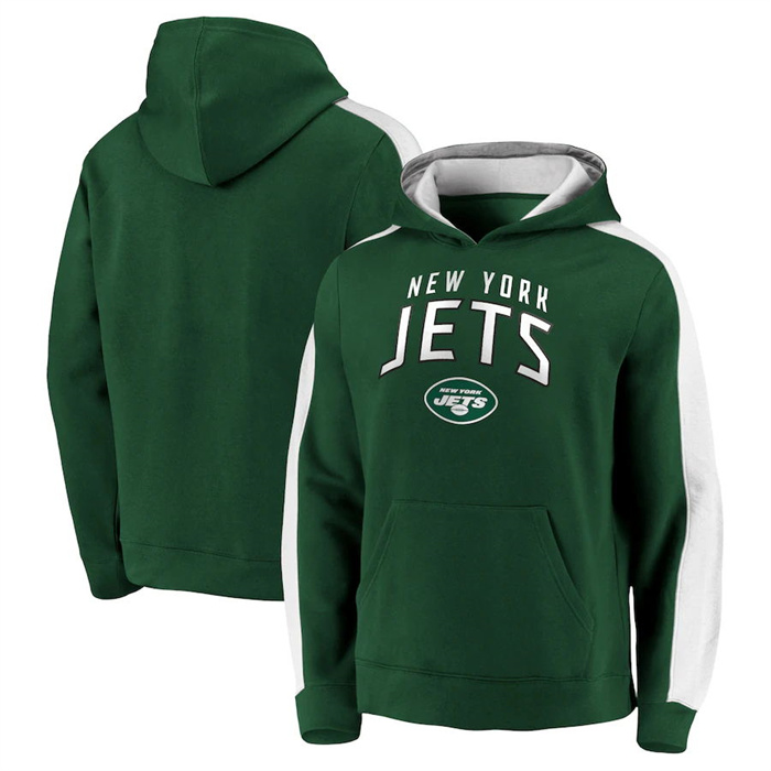 Men's New York Jets Green Game Time Arch Pullover Hoodie